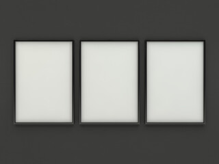 White blank photo vertical frame mockup over background. 3D