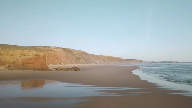 drone flight in praia da bordeira