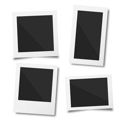 blank photo frame set on white background. 3D illustration 