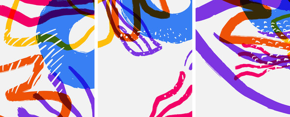 Obraz premium Social media abstract backgrounds. Abstract hand drawn doodles. Vector illustration for covers, banners, flyers