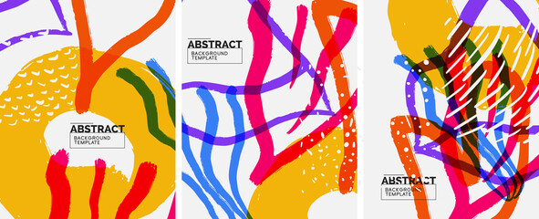 Social media abstract backgrounds. Abstract hand drawn doodles. Vector illustration for covers, banners, flyers