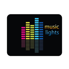 Music logo illustration colorful lights design vector