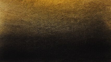 Abstract watercolor background on textured paper. Horizontal gradient from black to sandy yellow. Hand drawn rough surface of wall. Soft light dispels darkness