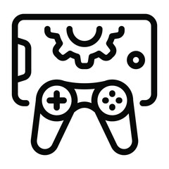 
Mobile app with console management, solid icon of game setting 
