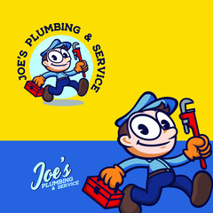 Plumbing and Service Mascot Logo