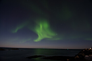 Fototapeta na wymiar Northern lights aurora borealis