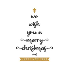 Merry Christmas beautiful lettering. Calligraphy of Merry Christmas and Happy New Year isolated in white