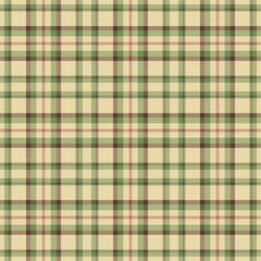 Plaid seamless pattern. Vector background of textile ornament. Flat fabric design.