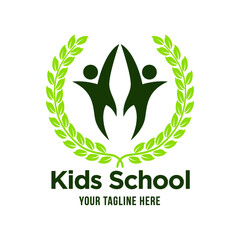 Kids school education logo design 