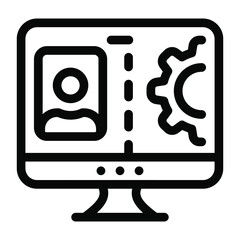 
Profile setting icon of solid style, user bio configuration 
