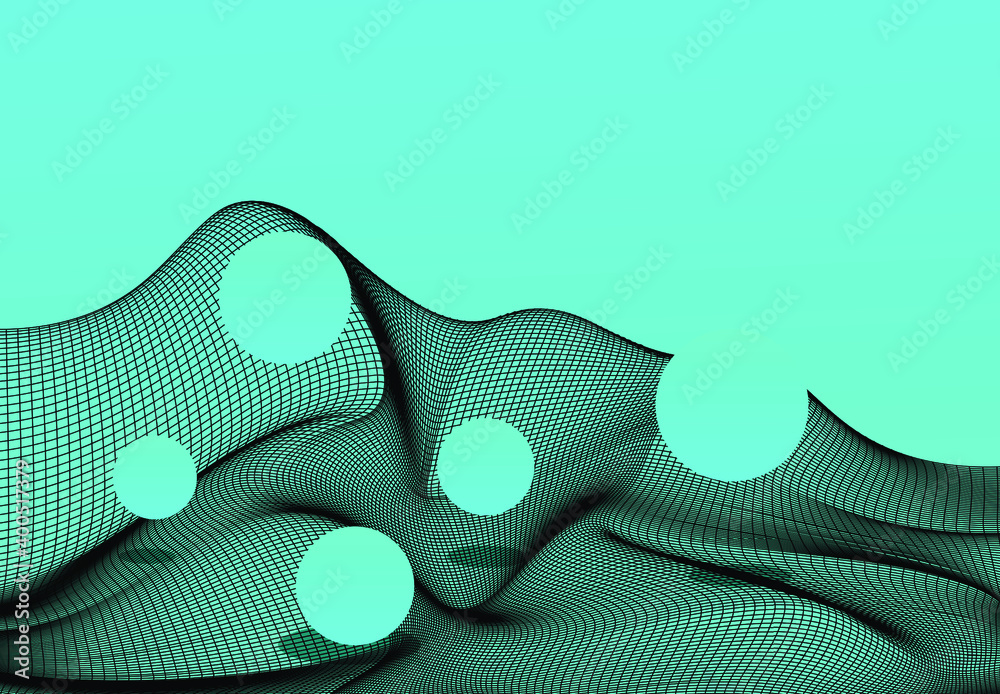 Poster Data visualization and statistics concept. Abstract mathematical graphs and charts.