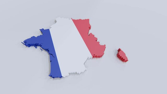 Franch map with Franch flag