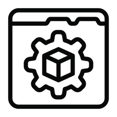 
Manufacturing development, solid icon of product management 
