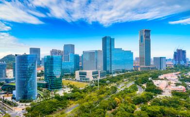 Fototapeta premium Scenery of CBD in Xiamen City, Fujian Province, China