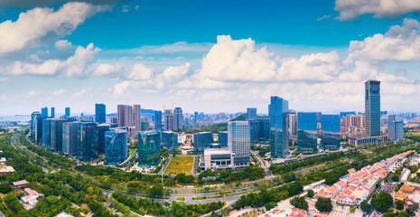 Scenery of CBD in Xiamen City, Fujian Province, China