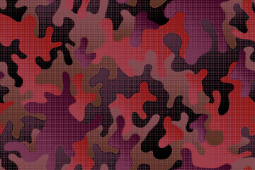 Naklejka premium Full seamless halftone modern dots camouflage pattern for decor and textile. Dotted camo design for textile fabric printing and wallpaper. Army model design for fashion and home design.