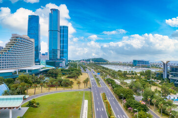 Scenery of CBD in Xiamen City, Fujian Province, China
