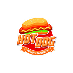 Hot Dog Logo. Food Logo, vector.
