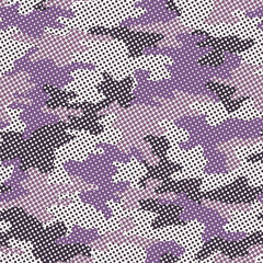 Full seamless military camouflage skin halftone dotted pattern vector for decor and textile. Ornamental pointed army masking design for hunting textile fabric print and wallpaper. Design for trendy fa