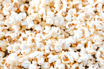 full of delicios homemade popcorn on the table