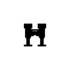 Binoculars icon logo, vector design