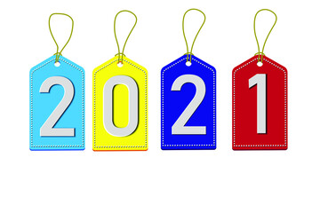 2021 tag banner for new year design template. Vector EPS 10
