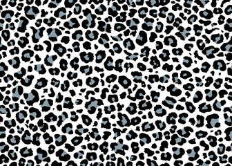 Full seamless cheetah and leopard animal skin pattern vector. Design for gray black and white cheetah colored textile fabric printing. Suitable for fashion use.