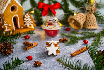 Christmas cookies with decoration.