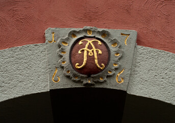Atrweiler, Gewölbe, Schlußstein mit Initiale 