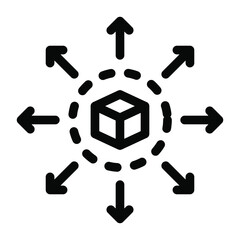 
Goods delivery, solid icon of product distribution 
