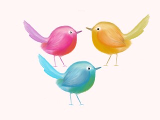 Small bird Illustration isolated on white background