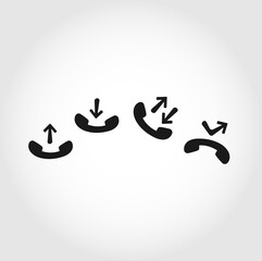 Phone icon. incoming call, outgoing call, missed call isolated vector icon. business design element