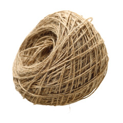 Hemp rope on white background