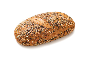 Multigrain bread isolated on a white background. 