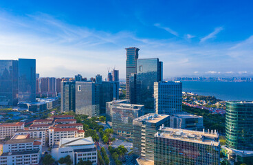 Scenery of urban CBD in Xiamen City, Fujian Province, China