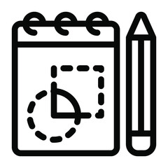 
Geometry draft icon of solid design, drafting notepad 
