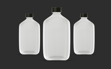 Flat bottle mockup design 3d rendering