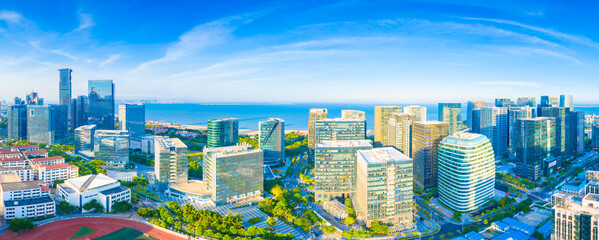 Scenery of urban CBD in Xiamen City, Fujian Province, China