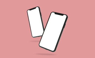 mobile phone mockup design 3d rendering