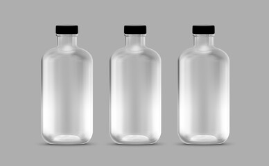 Round bottle Mockup design 3d rendering