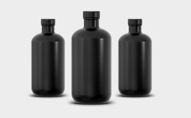 Round bottle Mockup design 3d rendering