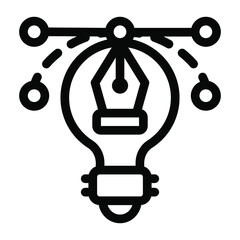 
Puzzle inside bulb, solid icon of problem solving 
