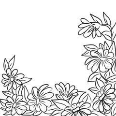 flower frame contour drawing