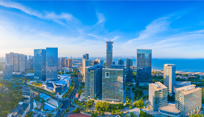 Scenery of urban CBD in Xiamen City, Fujian Province, China