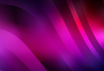 Dark Pink vector pattern with curved lines.
