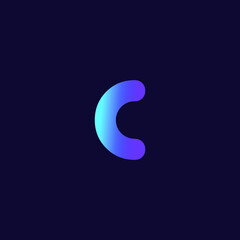 C Letter logo vector. Gradient style.