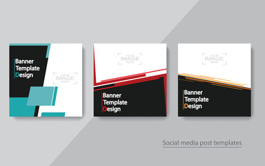 set banner social media post design,vector illustrations.