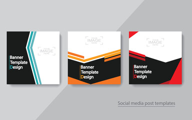 set banner social media post design,vector illustrations.