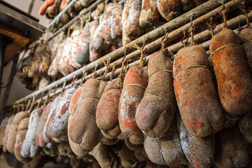 sobrasada dryer, artisan sausages Cas Sereno, Inca, Mallorca, Balearic Islands, Spain