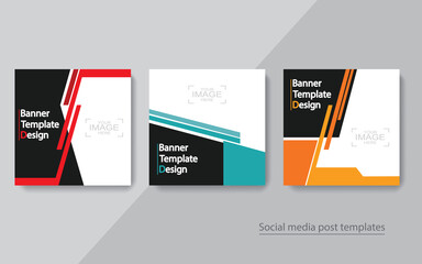 set banner social media post design,vector illustrations.